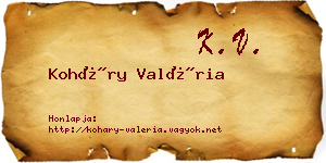 Koháry Valéria névjegykártya
